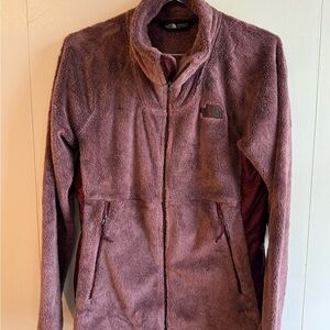 North Face Purple Zip Jacket with Standing Collar